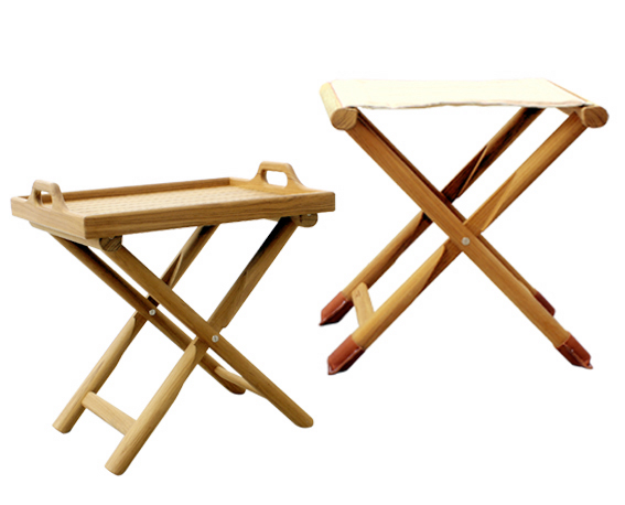 Sgabello teak pieghevole
