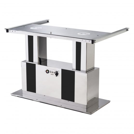 Syncronized table pedestal operating with battery 12 v.