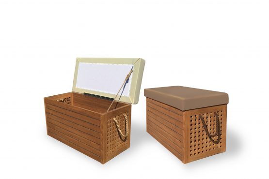 Baule marino con coperchio in tessuto