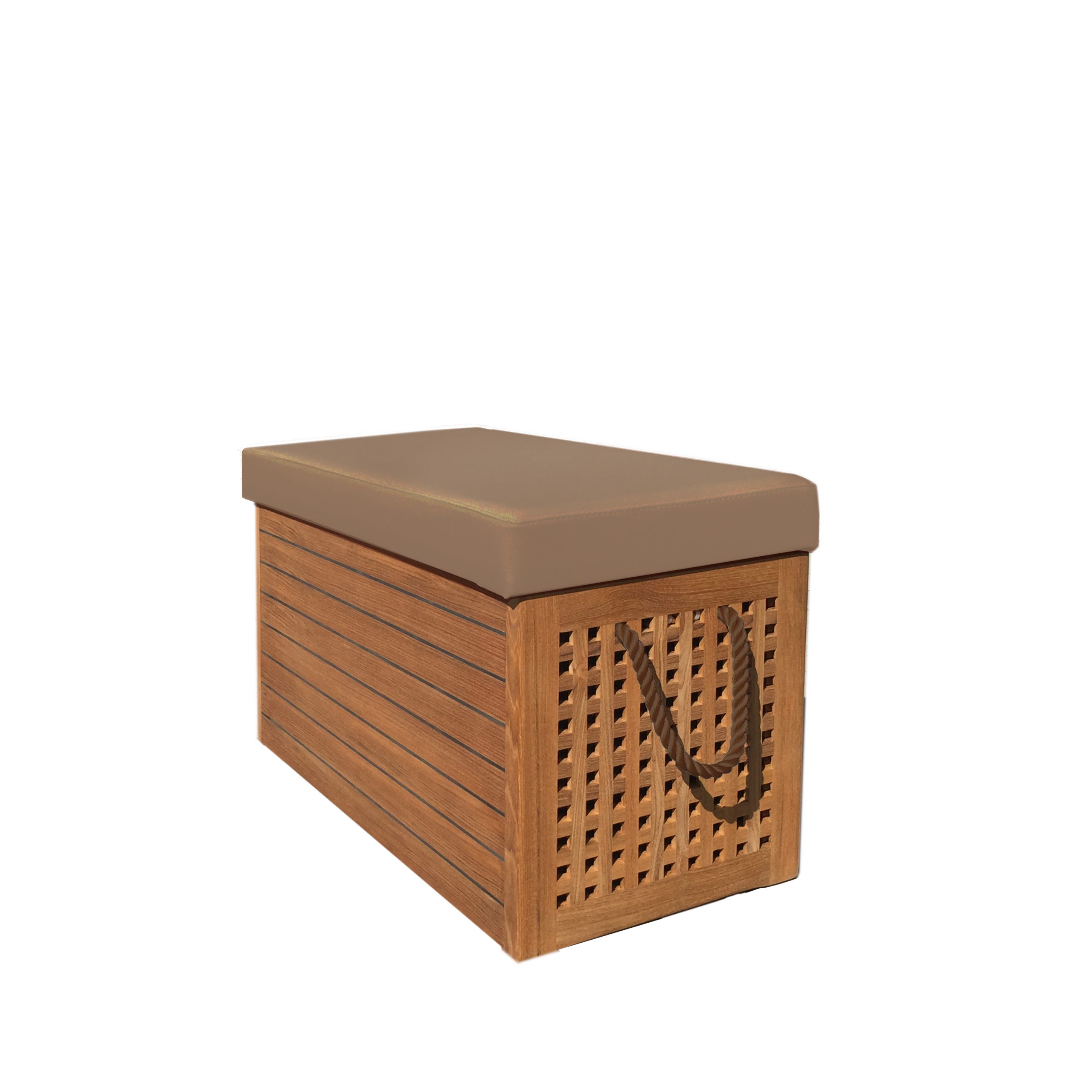 Baule marino con coperchio in tessuto