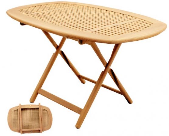 Tavolo in massello di teak ovale