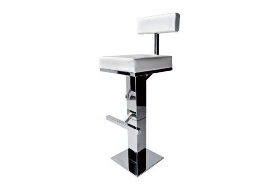 Square bar stool in stainless