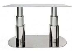 Doppia installazione con piastra ovale di supporti inox/alluminio tondi